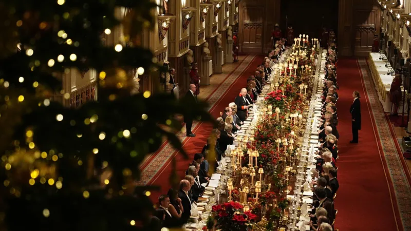 More than 150 guests were invited to the lavish banquet in Windsor Castle's St George's Hall