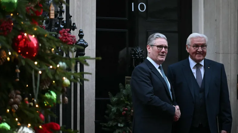 President Steinmeier earlier held talks with Sir Keir Starmer in Downing Street during the first day of his visit